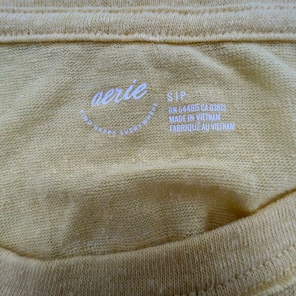 Aerie Short Sleeve Crew Neck Pullover Tees Yellow Womens Size Small Casual - Picture 5 of 5